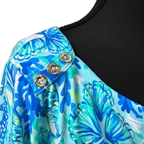Lilly Pulitzer blue Sophie Dress, ‘Seeing Double’ pattern. Size L NWT - Picture 6 of 9